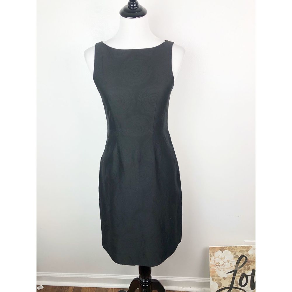 Theory Black Textured Career Style Sheath Dress